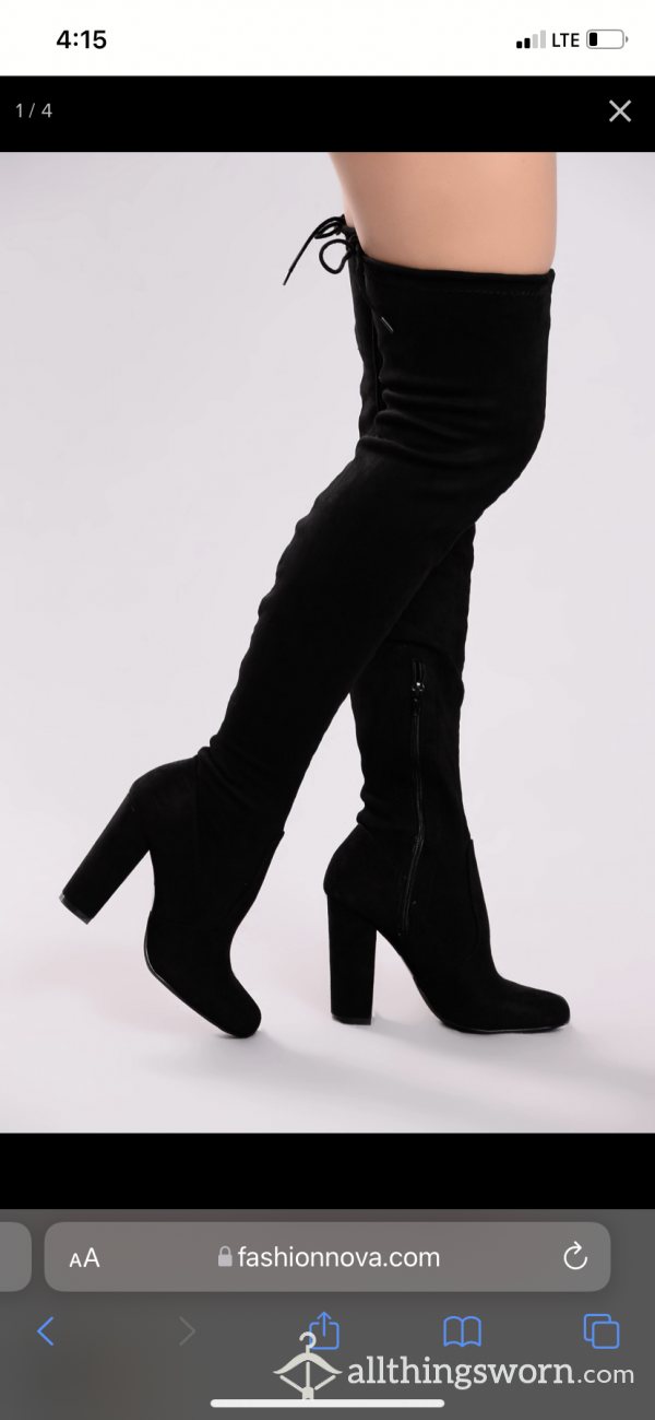 Sexy Black Thigh High Boots
