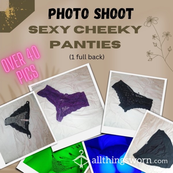 Sexy Cheeky Panty Photo Shoot (4 Different Pairs)