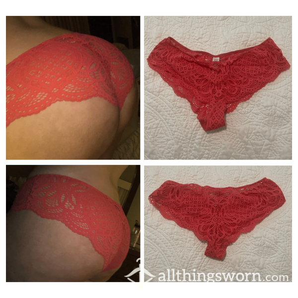 Sexy Coral Lace Panties