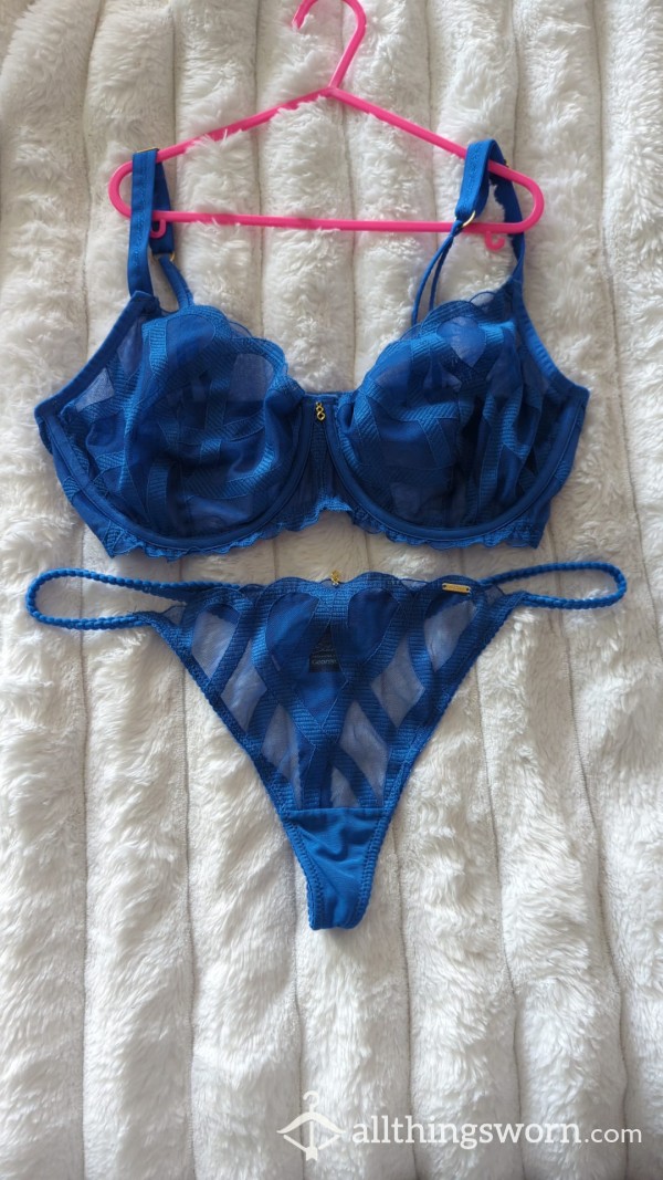 Sexy Entice Blue Bra & Thong