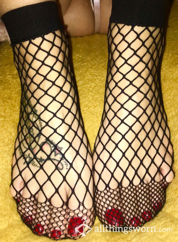 Sexy Feet In Fishnet Socks