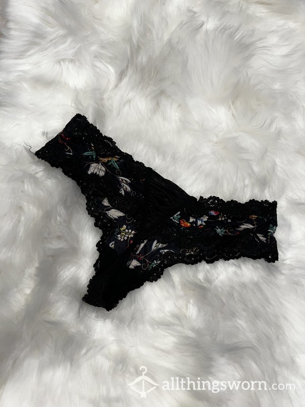 Sexy Floral Satin & Lace Cheeky
