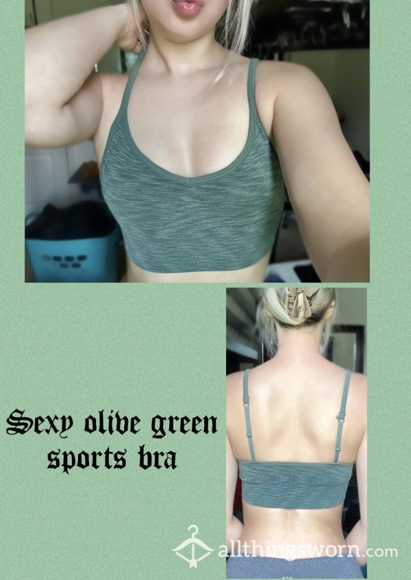 Sexy Gym Olive Green Sports Bra 🤗🫶🏻