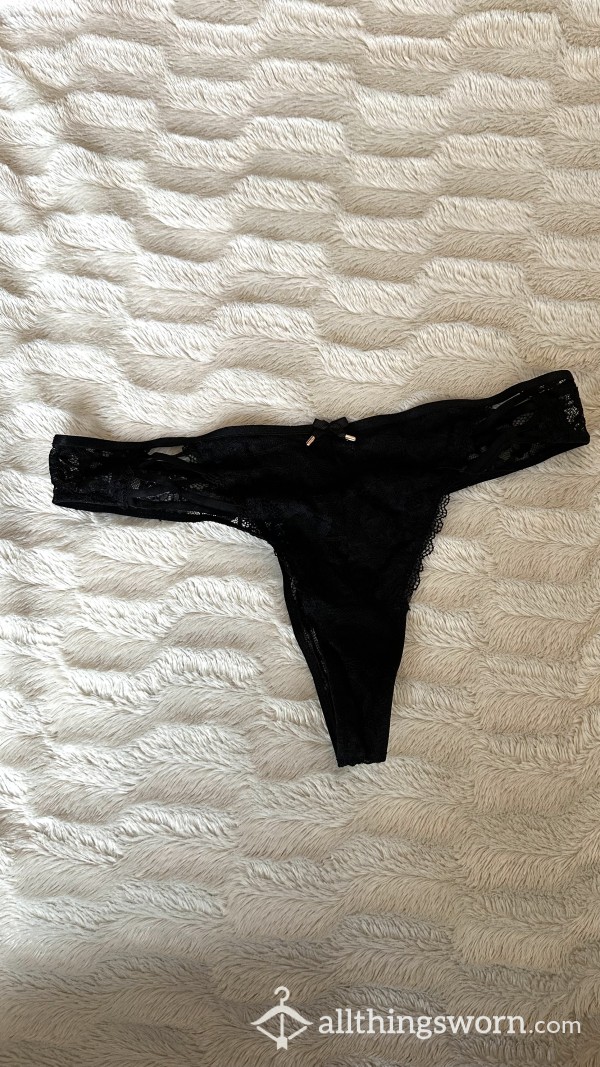 Sexy High Quality Black Lace Thong