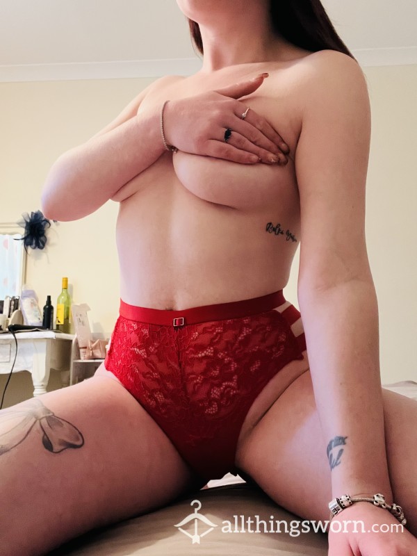Sexy High-Waisted Red Panties - Size 10/12 (Secret Obsessions)