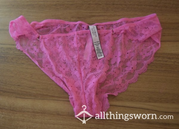 Sexy Hot Pink Lace Full Panties