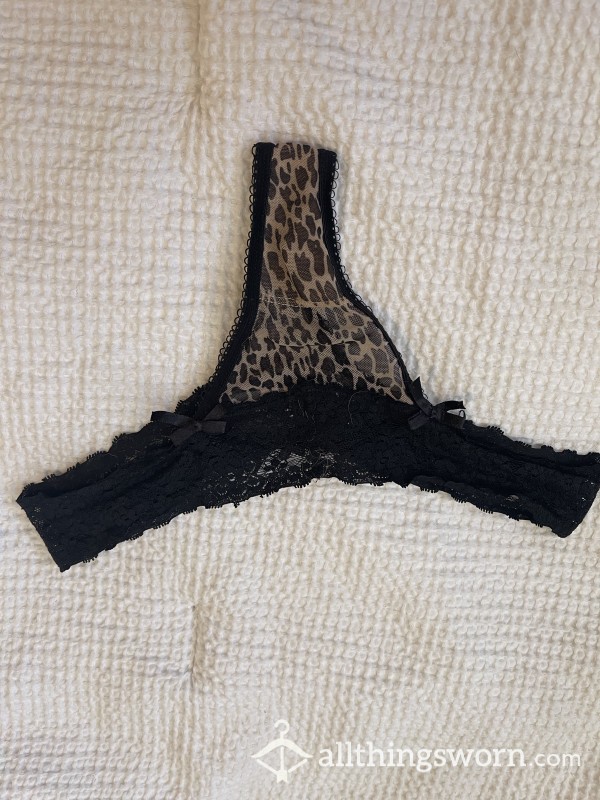 Sexy Lace Cheetah Print Thong🖤