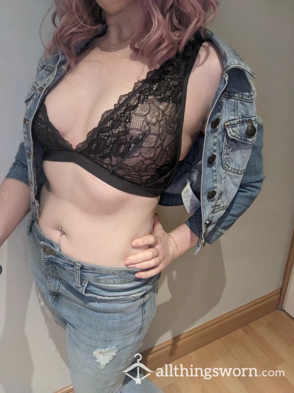 Sexy & Lacey Grey Wacoal Bralette, Worn & Extras Available