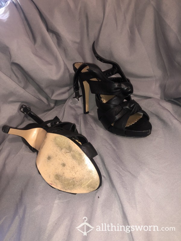 Sexy Leather Domme Heels | Size 7 | COMES WITH PHOTO SET