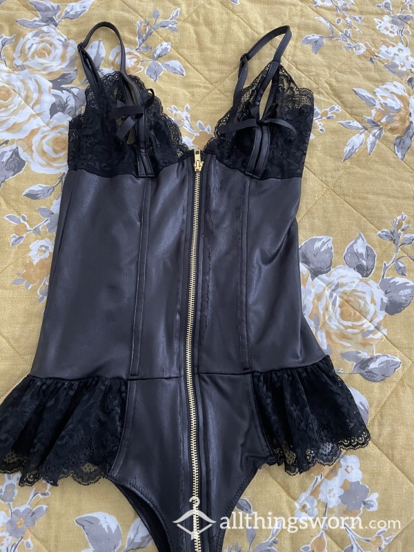 Sexy Leather Look Ann Summers Teddy Size 8/10