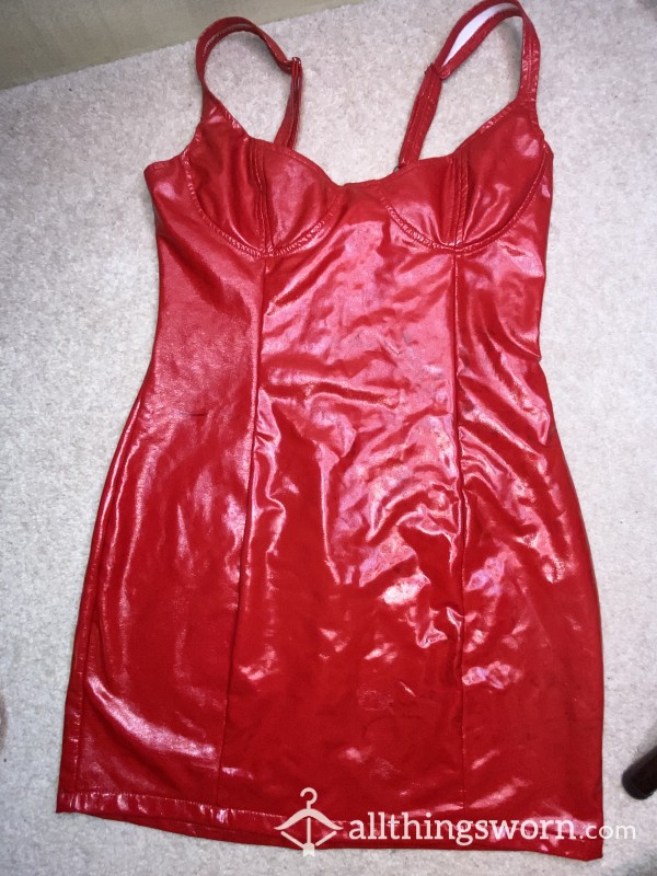Sexy Pvc Well Worn Red Dress