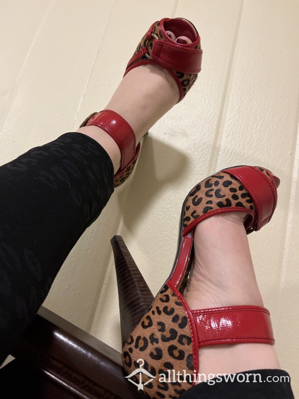 Sexy Red And Cheetah High Heels