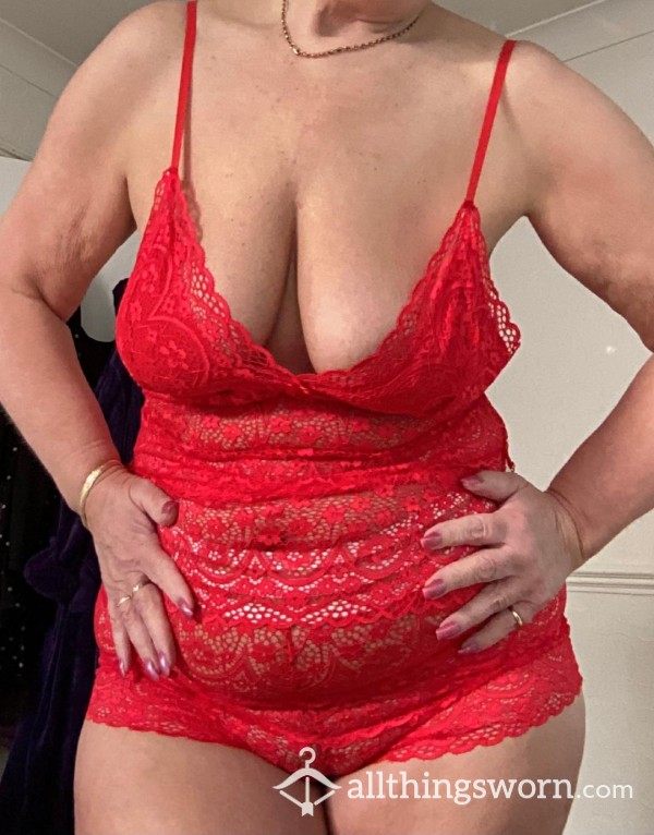 Sexy Red Lace Bed Set