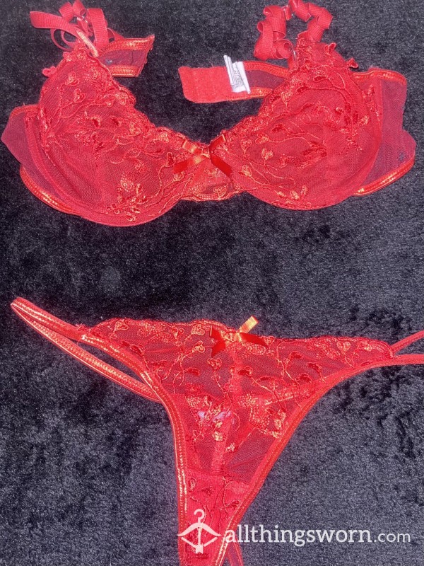 Sexy Red Lace Lingerie Set