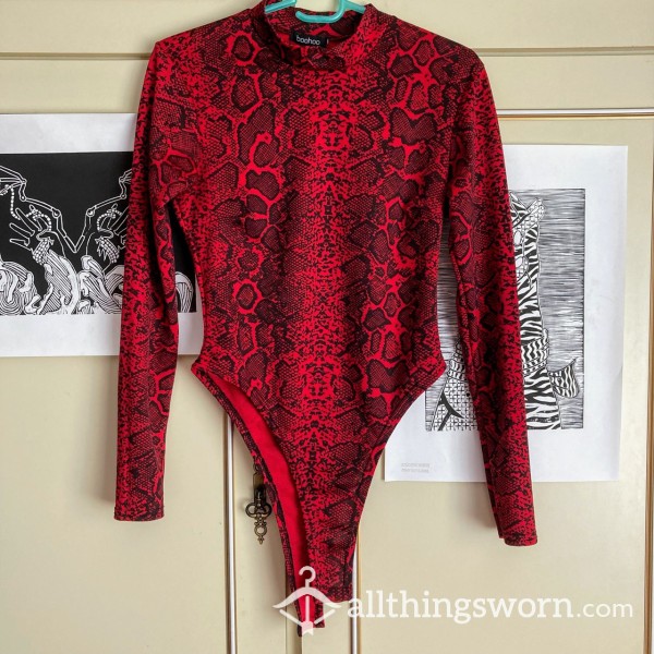 Sexy Red Leopard Bodysuit
