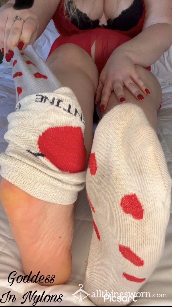 ❤️ Sexy Red Lingerie Sock Removal (4 Min) ❤️