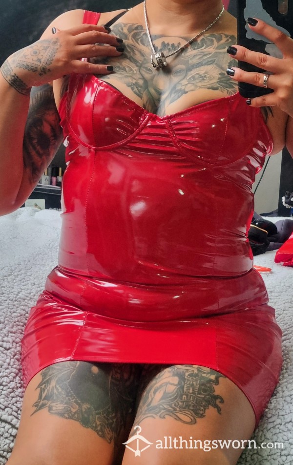 Sexy Red PVC Dress Size 12