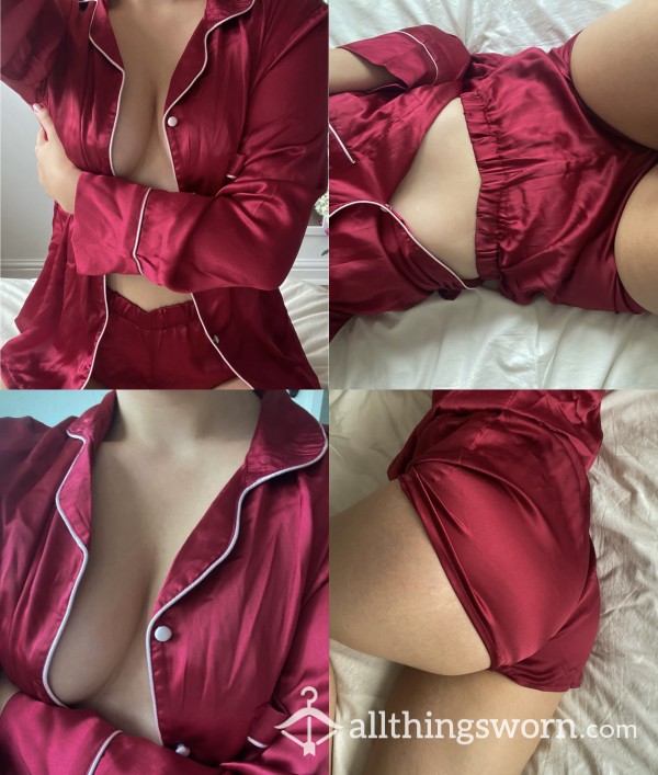 Sexy Red Satin Pyjamas ❤️🍒