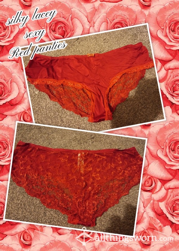 Sexy Red, Silky And Lace Panties
