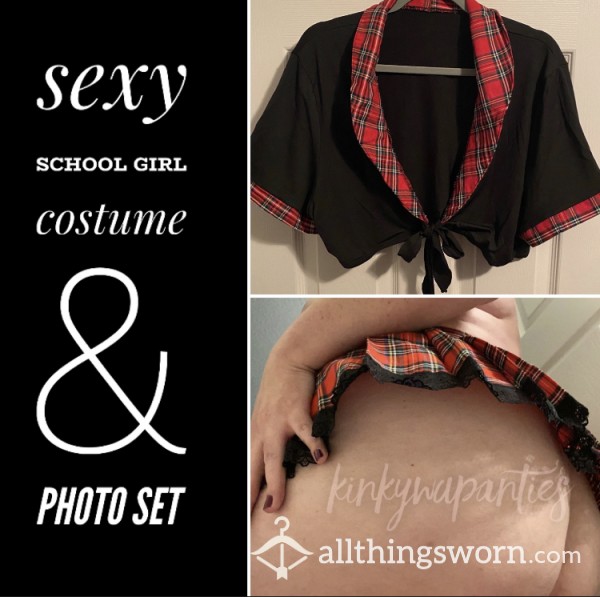 Sexy Schoolgirl Costume & Photo Set