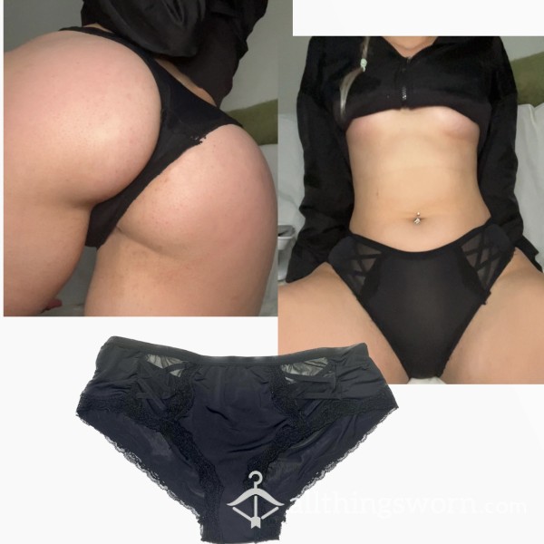 Sexy See-Thru Nylon Mesh Criss Cross Design Panties
