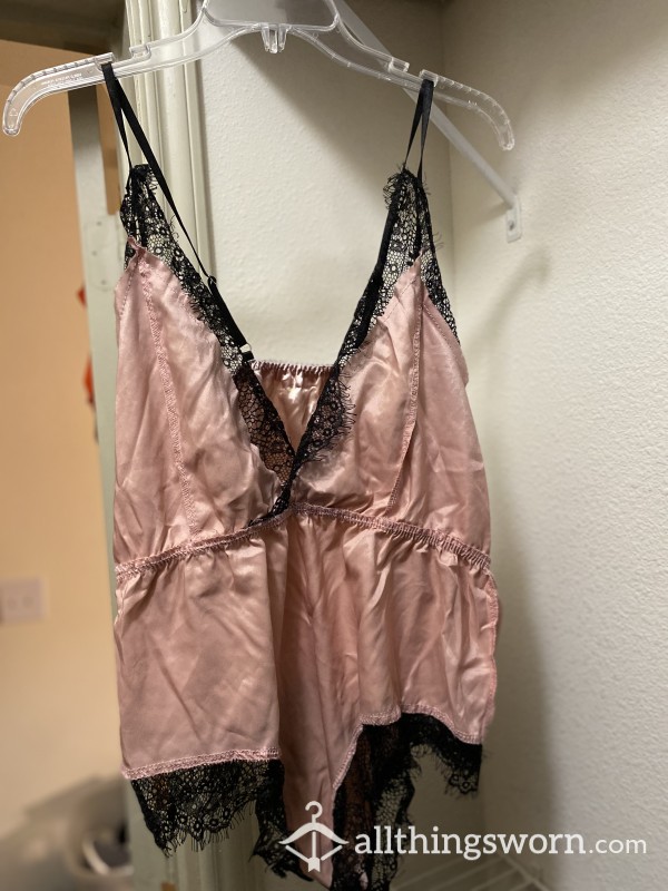 Sexy, Silky, Lacey Pink And Black Lingerie