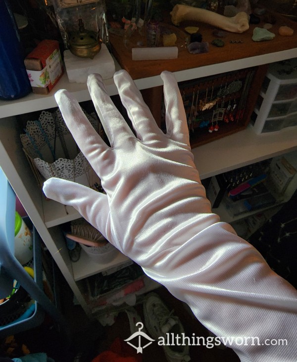 Sexy Soft Long White Gloves