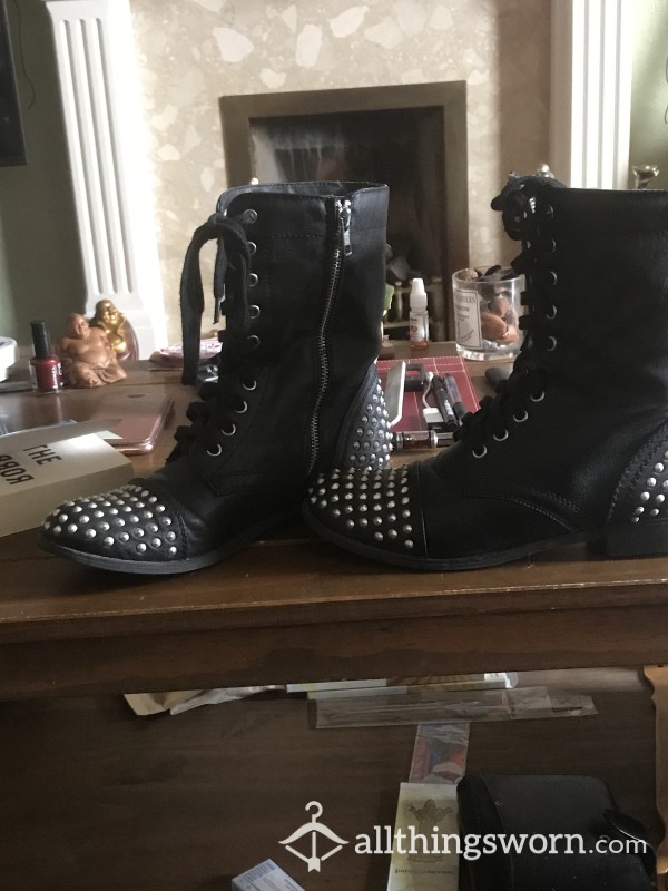 Sexy Studded   Black Ankle Boots.