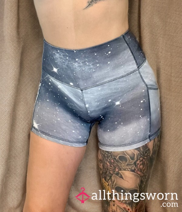Sexy Tight Galaxy Workout Athletic Biker Shorts