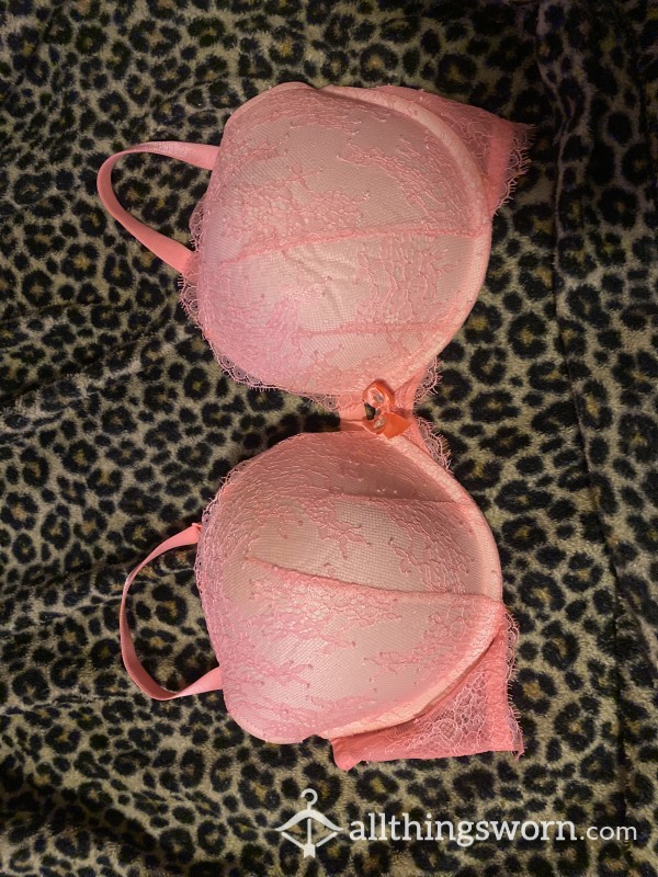 Sexy Victoria Secret: Neon Orange Lace Pushup Bra
