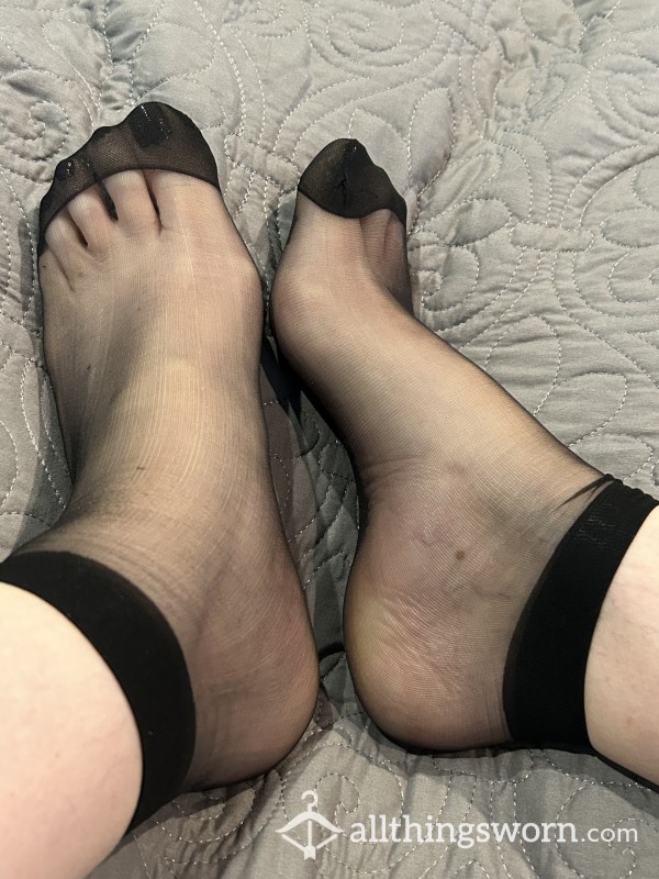 Sheer Ankle Tights Socks, Black
