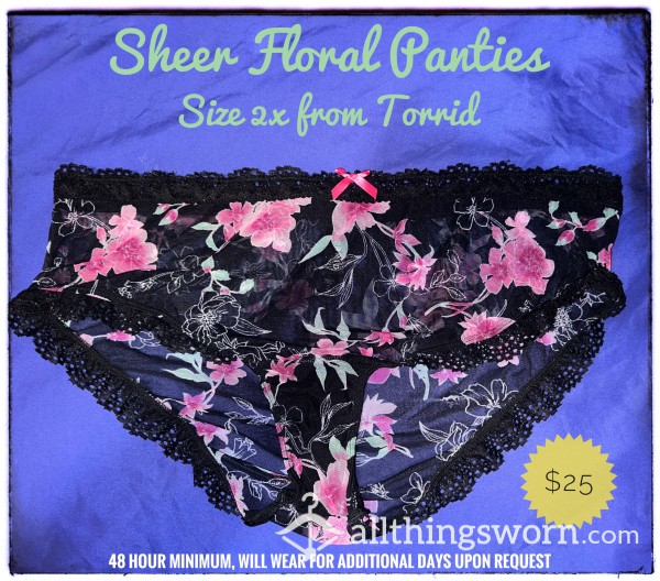 Sheer Floral Lace Panties