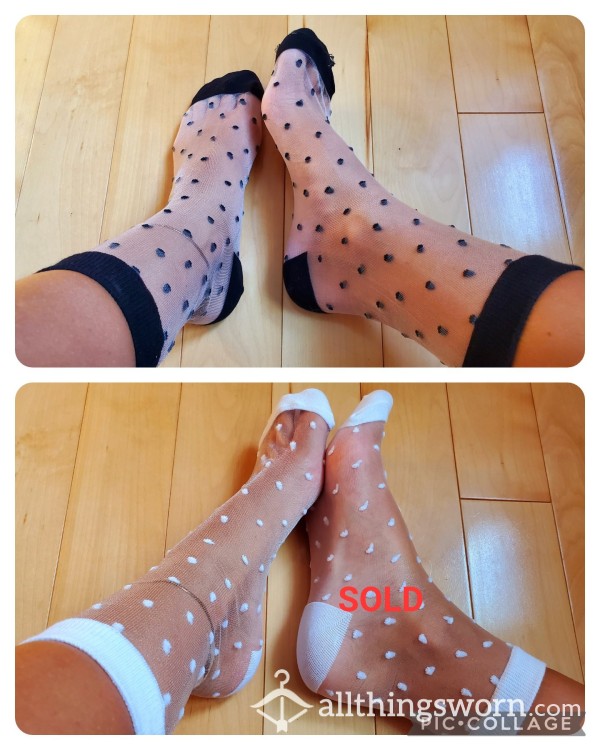 Sheer Nylon Polka Dot Socks