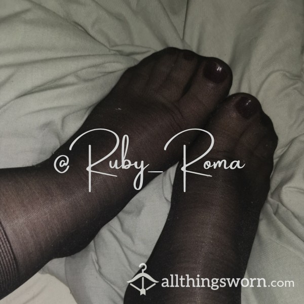 Sheer Silky Foot Stockings Pair Ankle Length