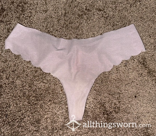SHIMMERY Pale Purple No Show Thong! Adorable Scalloped Edges - Ready To Go, PHOTO Included