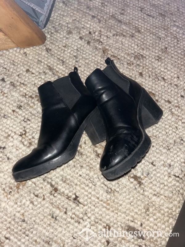 Short Black Heel Boots