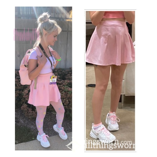 Short Pink Pleated Skirt | Kawaii | Girly | Cute| Mini Skirt | Tennis Skirt