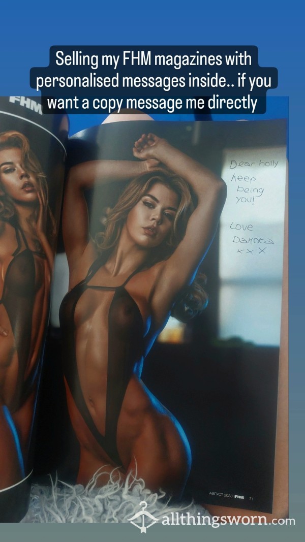 Signed Copies Of My FHM Front Cover And 10 Page Feature
