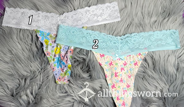 Silky And Lace Thongs