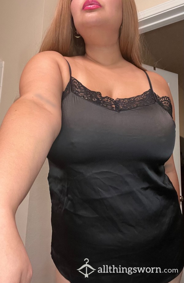 Silky Black Used Lingerie Cami - Available For Wear