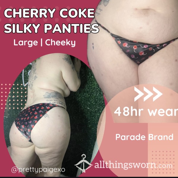 Silky Cherry Coke 🍒 Cheeky Panties 💋 Size Large, 48hr Wear… Parade Brand ❤️