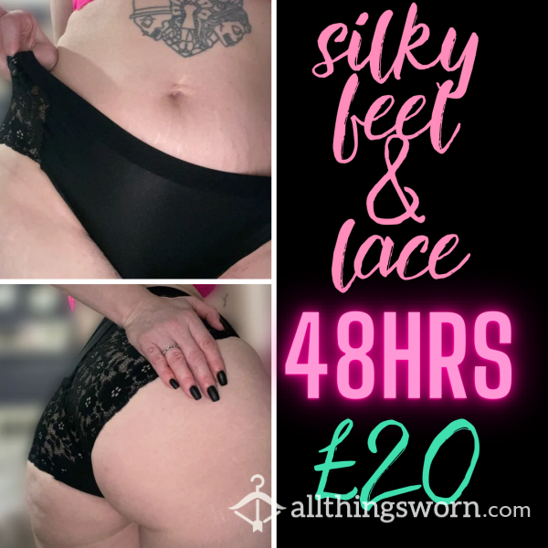 Silky Feel And Lace Back Panties, Snug In All The Right Places, Just For You! 48hrs Wear 🖤 Free Uk Postage, International Available 😘