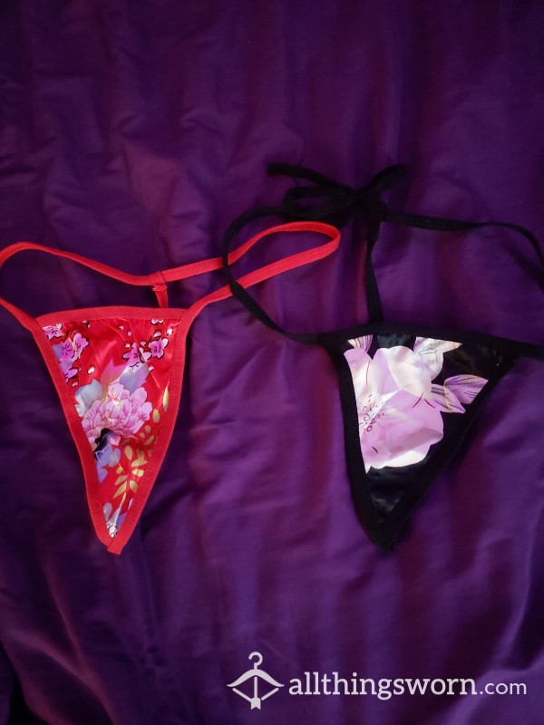 48 Hour Silky Floral G Strings (Package Deal! Add-ons Available!)