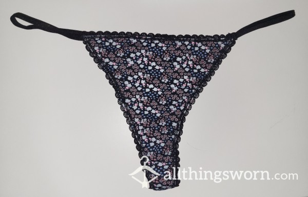 Silky Floral Thong