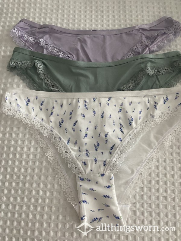 Silky Full Back Panties With Delicate Lace Trim