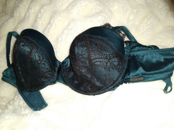 Silky Green + Black Lace Well-loved Bra