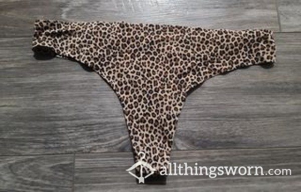Silky Leopard Thong Ready To Be Worn.