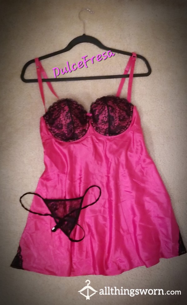 Silky Pink Babydoll Lingerie