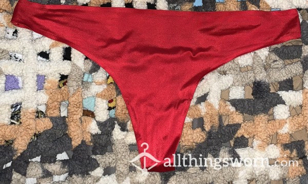 Silky Red Thong 8+ Hours Of Wear Customized Options Available