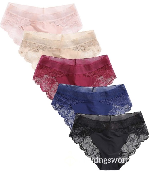 Silky Satin Cheekies With Lace Detail And Thick Waistband